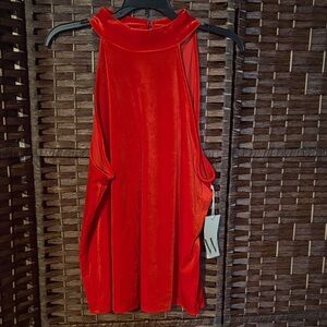 NWT Worthington Red Sleeveless Velvet Top